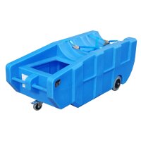 GREEN-LINE Fahrbare PE-Auffangwanne WPT 230, aus robustem Polyethylen, Blau