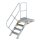 Munk Treppe mit Plattform 45° Stufenbreite 600 mm Aluminium geriffelt