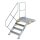 Munk Treppe mit Plattform 45° Stufenbreite 800 mm Aluminium geriffelt