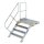 Munk Treppe mit Plattform 45° Stufenbreite 1000 mm Aluminium geriffelt