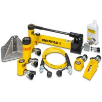 Enerpac Toolbox-Set 10t.auf Rädern mit vier Hydraulikzylinder und Handpumpe